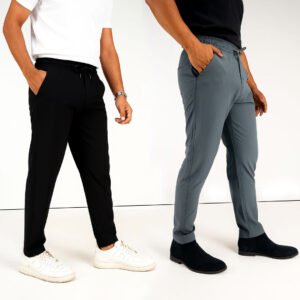 China Stitch Trouser Black & Ash 2_Pcs Combo Package