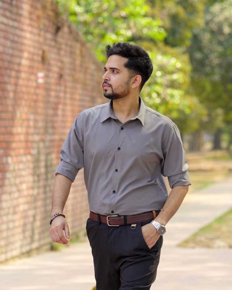 White + Black + Ash Formal stretch Shirt 3_Pcs Combo Offer - Image 4