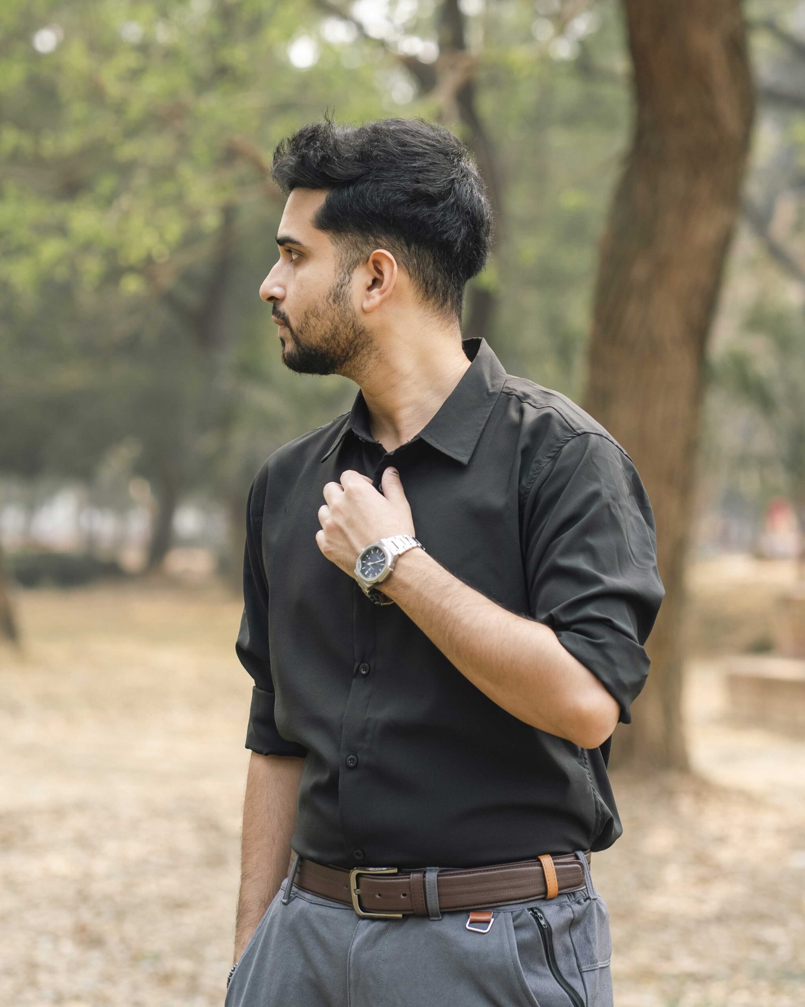 White + Black + Ash Formal stretch Shirt 3_Pcs Combo Offer - Image 3